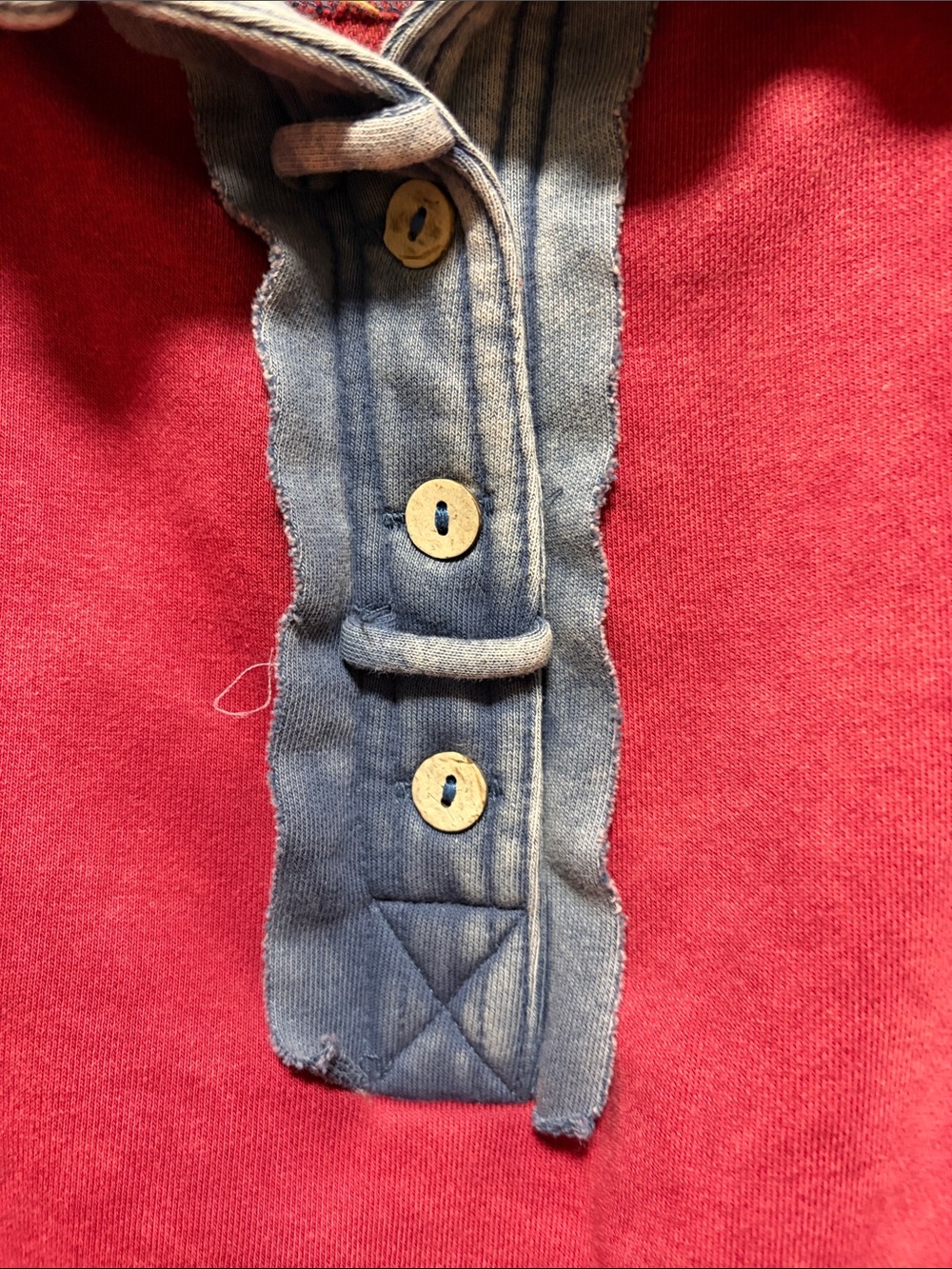 Oli & Hali Red and Blue Plaid Pullover with Chambray Trim - Picture 4 of 8